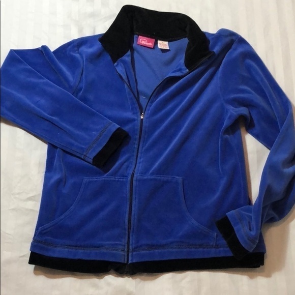 Pappagallo  Small Blue Velour Jacket - Picture 1 of 2